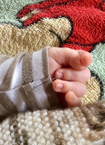 Pienen vauvan käsi