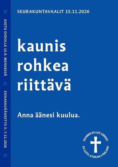 sininen kirja, kannessa risti