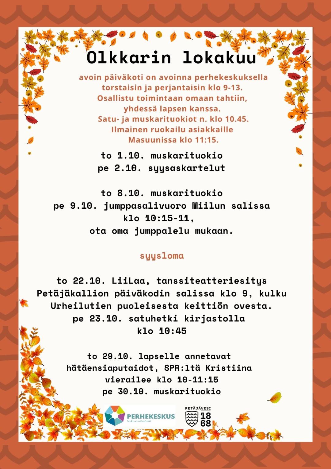 mainos jossa syksyn lehtiä