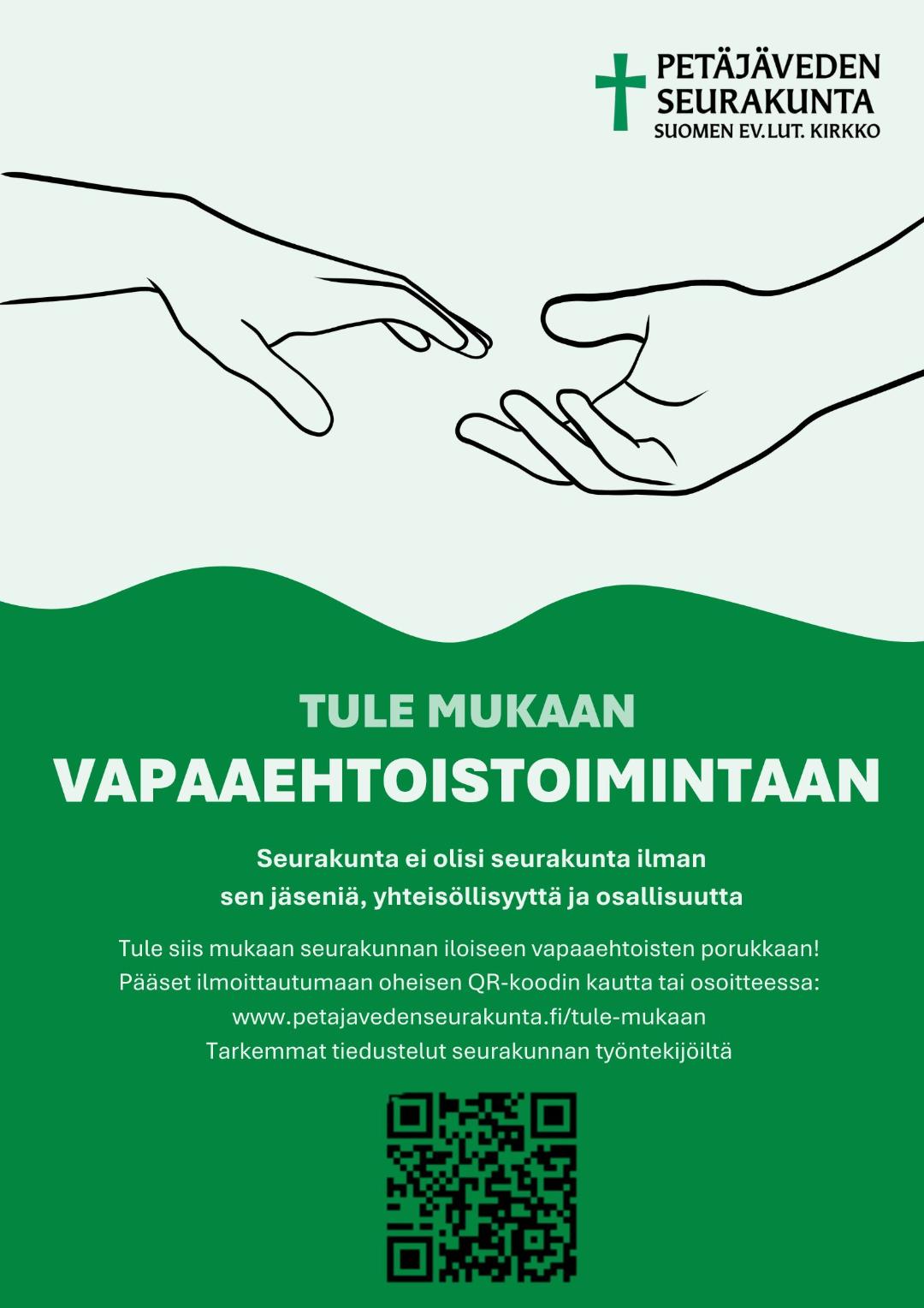 vihreällä taustalla kaksi kättä